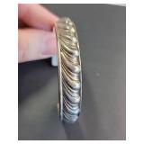 Sterling Silver Rope Pattern Cuff Bracelet 63.2g