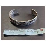 Mexican Sterling Silver Twist Rope Cuff Bracelet 32.6g