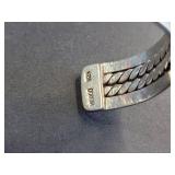 Mexican Sterling Silver Twist Rope Cuff Bracelet 32.6g