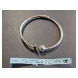 Sterling Silver Modernist Ball Hinged Bracelet 23.7g