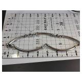 Mexican Sterling Silver Curved Tube Bracelet with Garnets 58.8g