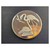 Franklin Mint Roberts Birds Series 1971 Greater Flamingo Sterling Silver Collector Medal No. 6 67.5g