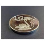 Franklin Mint Roberts Birds Series 1971 Greater Flamingo Sterling Silver Collector Medal No. 6 67.5g