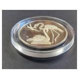 Franklin Mint Roberts Birds Series 1971 Greater Flamingo Sterling Silver Collector Medal No. 6 67.5g