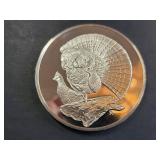 Franklin Mint Roberts Birds Series 1971 Ruffed Grouse Sterling Silver Medallion No. 9 67.7g