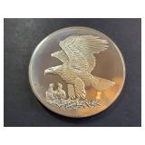 Franklin Mint Roberts Birds Series 1971 Sterling Silver Bald Eagles Medal No. 11 66.0g