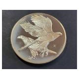 Franklin Mint Roberts Birds Series 1971 Goshawk Sterling Silver Art Medal No. 17 65.4g