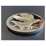 Franklin Mint Roberts Birds Series 1971 Goshawk Sterling Silver Art Medal No. 17 65.4g