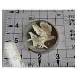 Franklin Mint Roberts Birds Series 1971 Goshawk Sterling Silver Art Medal No. 17 65.4g