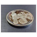 Franklin Mint Roberts Birds Series 1974 Sterling Silver Blue Jays Commemorative Medallion No. 21 66g