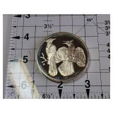 Franklin Mint Roberts Birds Series 1974 Sterling Silver Blue Jays Commemorative Medallion No. 21 66g