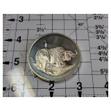 East African Wildlife Society Sterling Silver Buffalo Medal 65.6g