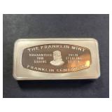 1976 Christmas Franklin Mint Sterling Silver Bar 1000 Grains