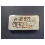 1990 Christmas Franklin Mint Sterling Silver Bar 1000 Grains