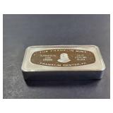 1990 Christmas Franklin Mint Sterling Silver Bar 1000 Grains