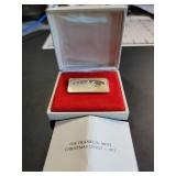 1973 Christmas Franklin Mint Sterling Silver Bar 1000 Grains