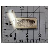 1973 Christmas Franklin Mint Sterling Silver Bar 1000 Grains