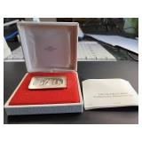 1974 Christmas Franklin Mint Sterling Silver Bar 1000 Grains