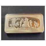 1974 Christmas Franklin Mint Sterling Silver Bar 1000 Grains