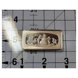 1974 Christmas Franklin Mint Sterling Silver Bar 1000 Grains