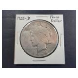1922-D Peace Dollar Silver Coin Circulated