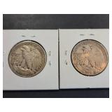 Set of 3 1942 Walking Liberty Half Dollars (1942-S,1942-D,1942)