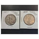 Pair of 1944 Walking Liberty Half Dollar (1944-S,1944)