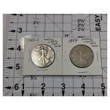 Pair of 1944 Walking Liberty Half Dollar (1944-S,1944)