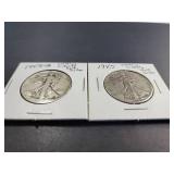Pair of 1945 Walking Liberty Half Dollars (1945-D,1945)