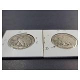 Pair of 1945 Walking Liberty Half Dollars (1945-D,1945)