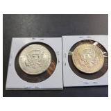 Lot of 2 1964 Kennedy Half Dollar Silver Coins (1964-D,1964)
