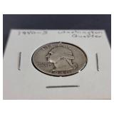 Set of 3 1940 Washington Silver Quarters (1940-S,1940-D,1940)