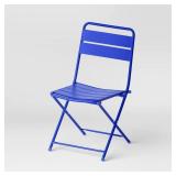 Metal Slat Folding Chair Blue - Room Essentialsâ¢ - Retail: $45