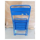 Metal Slat Folding Chair Blue - Room Essentialsâ¢ - Retail: $45