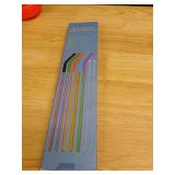 Reusable Rainbow Metal Straws Set with Silicone Tips - Retail: $12