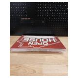 Red and White Open House Sign Kit with Stakes - Retail: $15