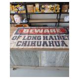 Beware of Long Haired Chihuahua flag 58 inches x 34 inches - Retail: $22