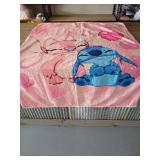 Disney Lilo & Stitch Pink Fabric Blanket 40 inches x 50 inches - Retail: $25