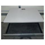 Single Drawer Office Desk with Cable Management - 35.5 x 26.75" x 29.5"