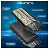 APPEARS NEW - 4000W Solar Street Light Outdoor, Commercial Grade Solar Lights Outdoor, IP67 Waterproof Parking Lot Lights Dusk to Dawn LED Security Flood Light Motion Sensor with Remote Control, 2 Pac