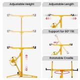 Drywall Lift, Drywall Jack Lift Sheetrock Lift for Ceiling 360° Adjustable, Drywall Panel Hoist 150 lbs Heavy Duty Drywall Lifter, Foldable Sheetrock Lift for Home Improvement (Yellow)  - Retail: $16