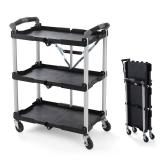 Olympia Tools 85-188 Pack-N-Roll Folding Collapsible Service Cart, 150LB Capacity, Black  - Retail: $118