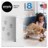 FACTORY SEALED - Simply 20x25x1 Air Filter, Merv 8, MPR 600, 6 Pack, For Home AC Furnace & HVAC (Actual Size: 19.75x24.75"x0.75") DUST, Pet, & Allergy Control