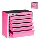 FACTORY SEALED - P.I.T. Mini Pink Tool Box, Portable 5-Drawer Micro Roll Cab Steel Tool Box with Liner, Pink Small Tool Case for Tools Storage, Home DIY