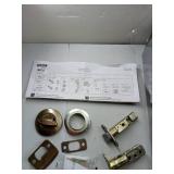 Kwikset Belleview Front Door Lock Handle and Deadbolt Set, Entry Handleset Exterior with Interior Door Knob, Antique Brass, Pick Resistant SmartKey Rekey Deadbolt Security