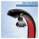 10ft Floor Cord Cover with Side-Open Design  Self-Adhesive Silicone Cable Protector, Flexible Cord Hider for Wires on Floor, Home/Office Safety Cover for Extension Cords & Power Cables (Black)