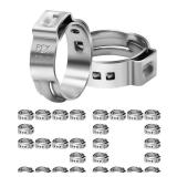 FACTORY SEALED - 50 Pack 3/4 PEX Cinch Clamps, Stainless Steel Single Ear Hose Clamps