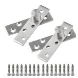 2pcs Pivot Hinge Rotating Hinge 270 Degree Stainless Steel Concealing Hinges Door Pivot Hinges Up Down Shaft (Eccentric Shaft, Small-2 Pack)