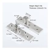 2pcs Pivot Hinge Rotating Hinge 270 Degree Stainless Steel Concealing Hinges Door Pivot Hinges Up Down Shaft (Eccentric Shaft, Small-2 Pack)