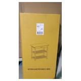 FACTORY SEALED - Casual Home Solid Wood Kitchen Island, Natural Maple Top, White Base (New) 40*20*36.5inch  - Retail: $180